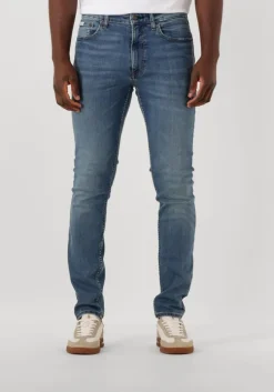 blauwe calvin klein skinny jeans skinny canyon blue jean regen