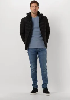 blauwe calvin klein trui washed badge waffle