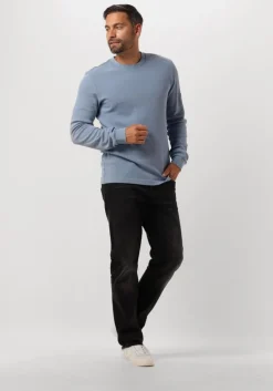 blauwe calvin klein trui washed badge waffle