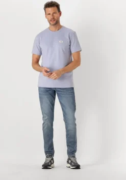 blauwe calvin klein t-shirt woven label regular tee