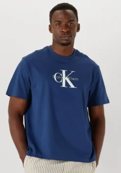 blauwe calvin klein t-shirt ss hero monologo tee 20s