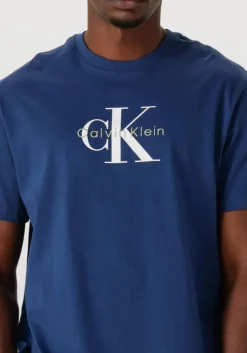 blauwe calvin klein t-shirt ss hero monologo tee 20s