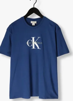 blauwe calvin klein t-shirt ss hero monologo tee 20s