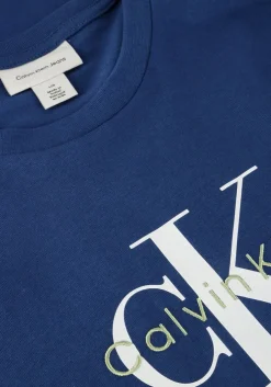 blauwe calvin klein t-shirt ss hero monologo tee 20s