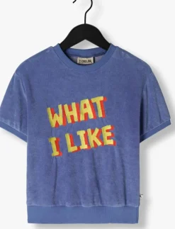 blauwe carlijnq t-shirt what i like - sweaterr short sleev e with embroidery