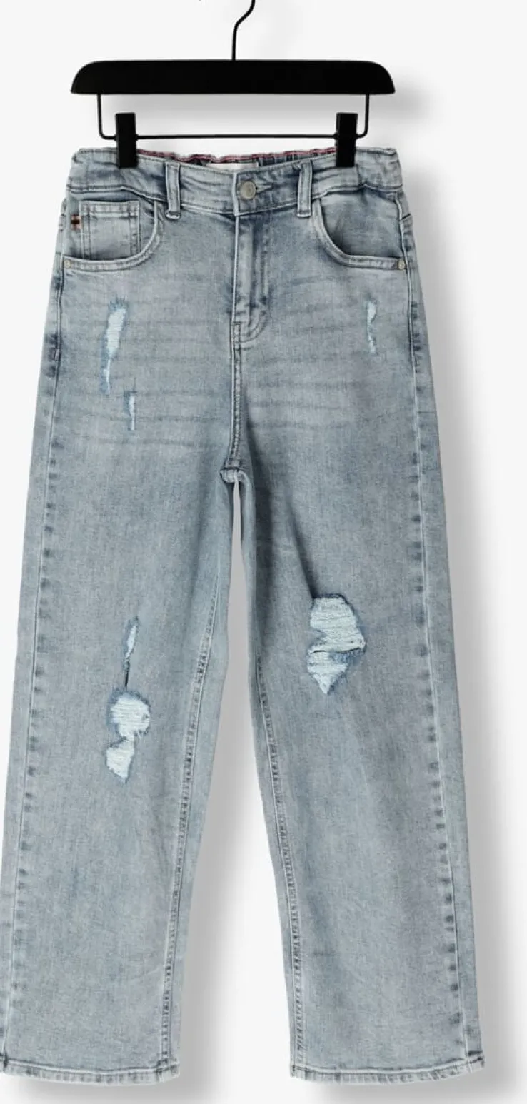 blauwe cars jeans straight leg jeans bry damage