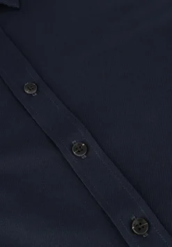 blauwe cast iron casual overhemd long sleeve shirt twill jersey 2 tone