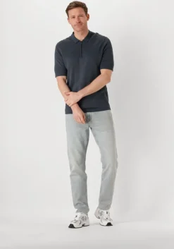 blauwe cast iron polo short sleeve polo regular fit cotton modal