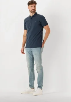 blauwe cast iron polo short sleeve polo fine pique essential