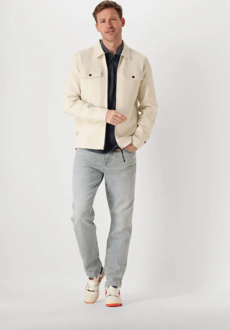 blauwe cast iron polo short sleeve polo popcorn jersey melange