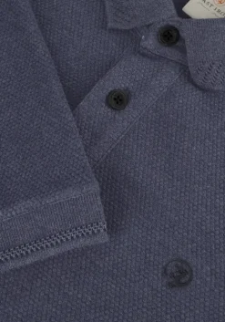 blauwe cast iron polo short sleeve polo popcorn jersey melange