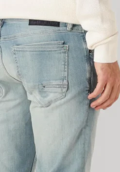 blauwe cast iron tapered jeans shiftback tapered faded green tone