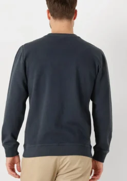 blauwe cast iron trui long sleeve r-neck regular fit twill