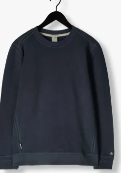 blauwe cast iron trui long sleeve r-neck regular fit twill