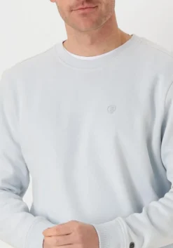 blauwe cast iron trui long sleeve r-neck regular fit twill