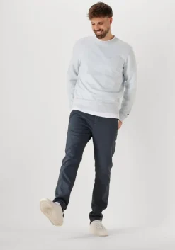 blauwe cast iron trui long sleeve r-neck regular fit twill