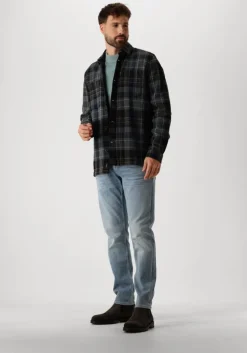 blauwe cast iron trui mock neck fine boucle