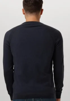 blauwe cast iron truien/vesten crewneck essential cotton stretch