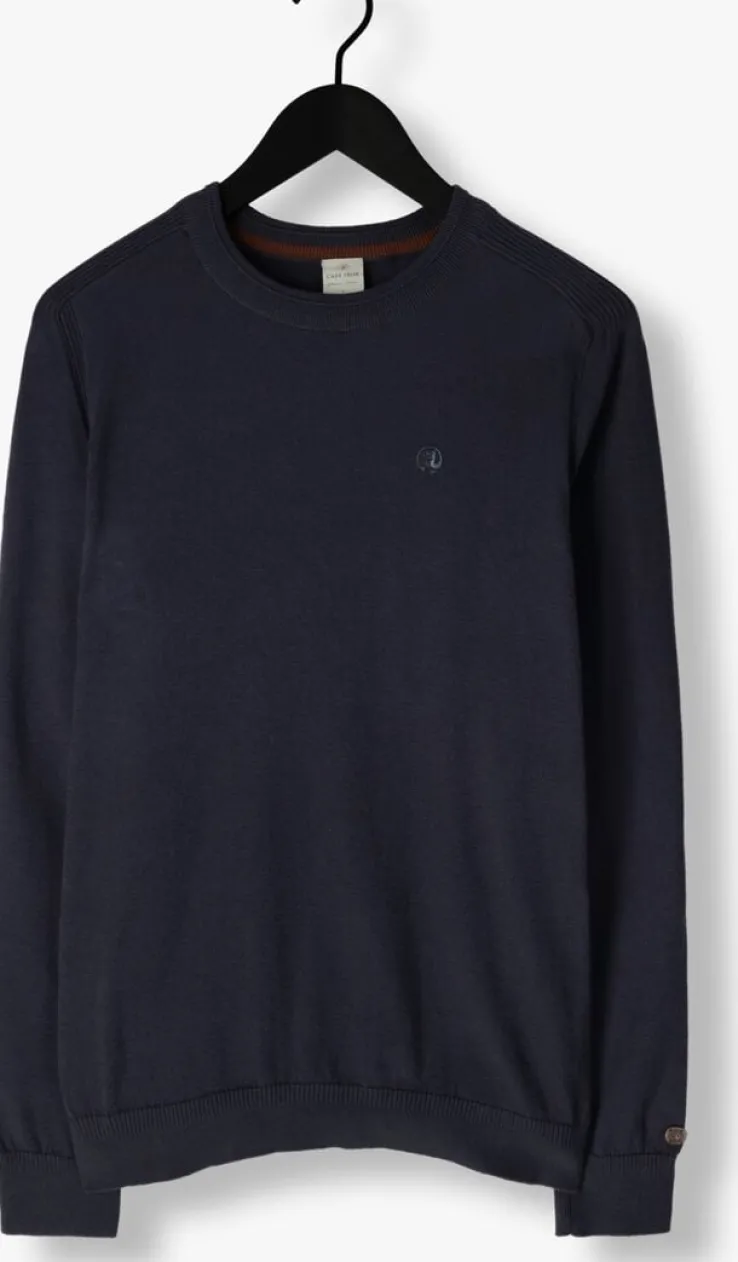 blauwe cast iron truien/vesten crewneck essential cotton stretch