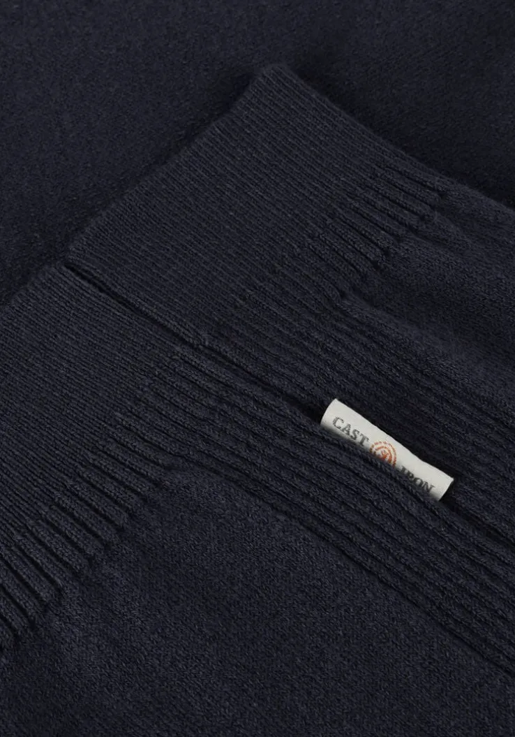 blauwe cast iron truien/vesten crewneck essential cotton stretch