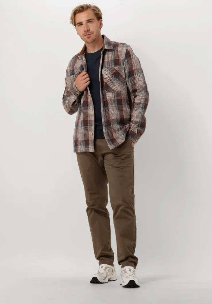 blauwe cast iron truien/vesten crewneck essential cotton stretch