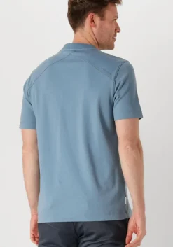 blauwe cast iron t-shirt short sleeve r-neck regular fit interlock