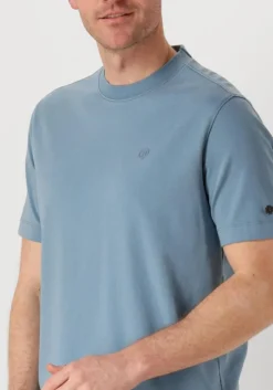 blauwe cast iron t-shirt short sleeve r-neck regular fit interlock