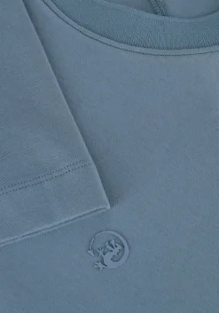 blauwe cast iron t-shirt short sleeve r-neck regular fit interlock