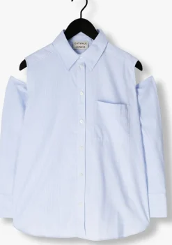 blauwe catwalk junkie blouses open shoulder blouse