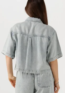 blauwe catwalk junkie blouses short sleeve denim blouse