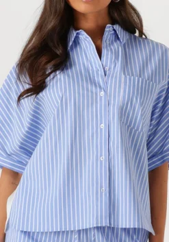 blauwe catwalk junkie blouses short sleeve blouse with graphic