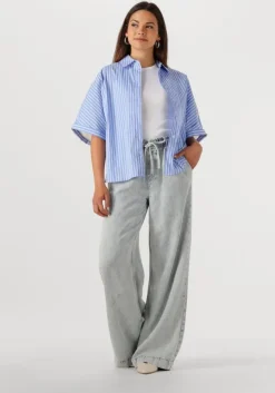 blauwe catwalk junkie blouses short sleeve blouse with graphic