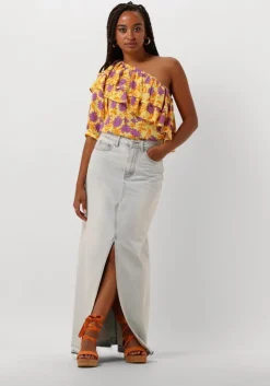 blauwe catwalk junkie maxirok maxi denim skirt