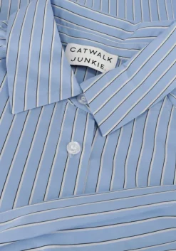 blauwe catwalk junkie midi jurk dr yasmin