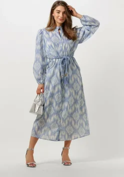 blauwe circle of trust midi jurk gwen dress