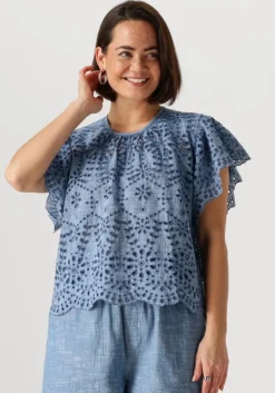 blauwe circle of trust top alinna blouse