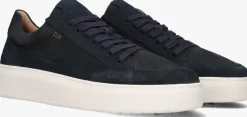 blauwe clay lage sneakers lpenzo