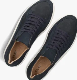 blauwe clay lage sneakers lpenzo