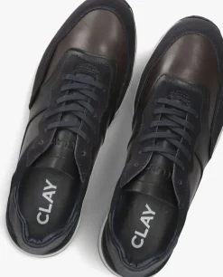 blauwe clay lage sneakers cl124h540