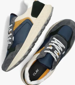 blauwe clay lage sneakers 13655