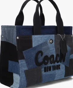 blauwe coach handtas patchwork denim cargo tote