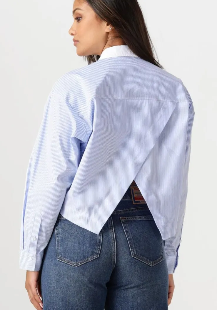 blauwe co'couture blouses gia crop shirt