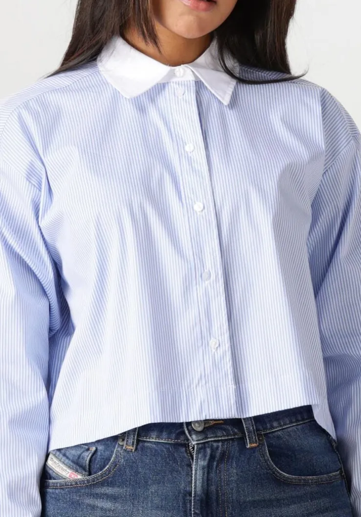 blauwe co'couture blouses gia crop shirt