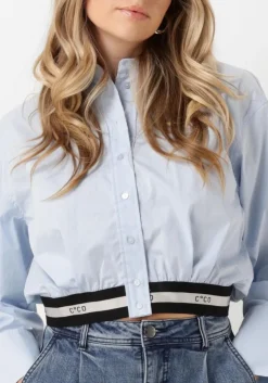 blauwe co'couture blouses cotton crisp logo crop shirt