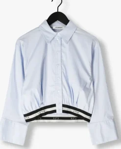 blauwe co'couture blouses cotton crisp logo crop shirt