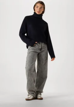 blauwe co'couture coltrui row rib rollneck