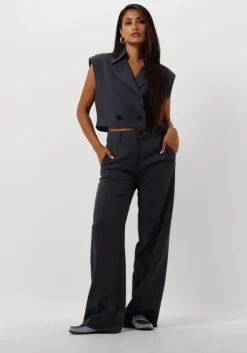 blauwe co'couture gilet vola crop waistcoat