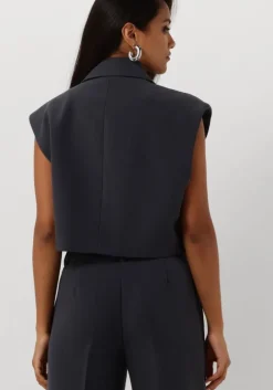 blauwe co'couture gilet vola crop waistcoat