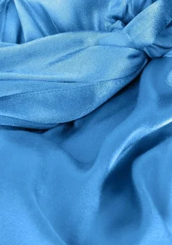 blauwe co'couture midi jurk harvey drape dress