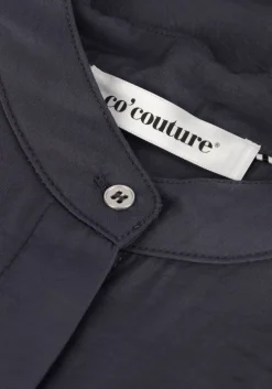 blauwe co'couture midi jurk callum volume dress